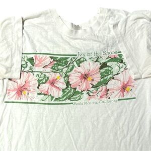VINTAGE 80s FLORAL SANTA MONICA IVY AT THE SHORE XL SINGLE STITCH TEE
